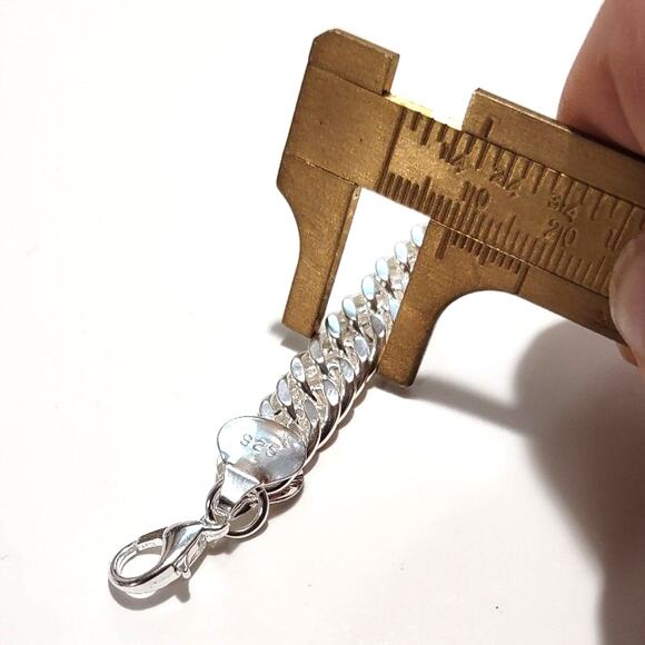 925 Sterling Silver Mens Brush Double Curb Link Chain  925 Double Chain Bracelet Thick Sterling Silver Christmas Birthday Gift New!!!